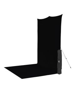 Westcott 5 ft. x 12 ft. X-Drop Wrinkle-Resistant Sweep Backdrop Kit for Portraits, Rich Black, 578SK