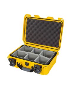 Nanuk 915 Hard Case with Padded Divider Insert, Customizable and Lockable, Yellow, 915S-020YL-0A0