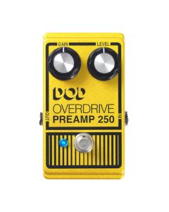 DigiTech DOD Overdrive Preamp 250 Pedal, Analog Overdrive, True Bypass, Aluminum Construction, Yellow