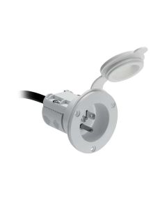 Minn Kota AC Power Port-White / MKR-23, Allows Quick Thru-Hull Connections to AC Extension Cord