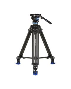 Benro A673TM Tripod with S8Pro Head, 75mm Bowl, 17.6 lb Load, 28.3–63 Inch Height, Dual Spikes