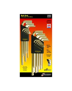 Bondhus GoldGuard™ Ball End 22-Piece L-Wrench Multi Pack, TORX®, ProHold®, MaxTorque™ & Hex End Tips, BLX22G