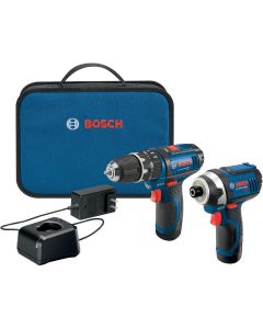 Bosch 12V Max 2-Tool Combo Kit Hammer Drill (PS130), Impact Driver (PS41) w/ (2) 2 Ah Batteries