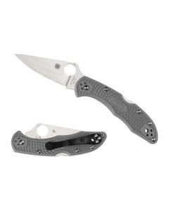 Spyderco Delica 4 Lightweight Flat Ground Folding Knife, 2.9-Inch VG-10 Stainless Steel Blade, Gray
