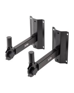 On-Stage Adjustable Wall-Mount Speaker Brackets, Pair, 80 lb Capacity, Black Steel, SS7322B