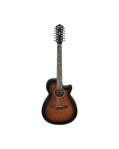 Ibanez 12-String Acoustic/Electric Cutaway Guitar with Spruce Top, Dark Violin Sunburst, AEG5012