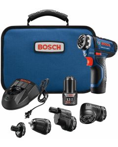 Bosch 12V Max FlexiClick 5-in-1 Drill Driver Kit w/ (2) 2.0 Ah Batteries