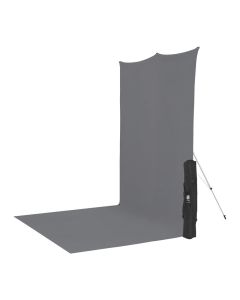 Westcott 5 ft. x 12 ft. X-Drop Wrinkle-Resistant Sweep Backdrop Kit, Neutral Gray, 620SK