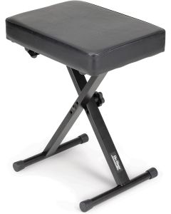 OnStage Keyboard Bench X-Style, 3 Height Levels, 2.5 Inch Cushion, Foldable, 300 lb Capacity, KT7800