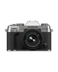 Fujifilm X-T50 40.2MP Mirrorless Camera with XC 15-45mm f/3.5-5.6 OIS PZ Lens, 6.2K Video, Silver