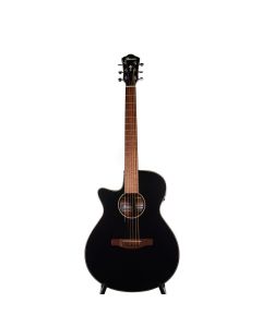 Ibanez Left-Handed Acoustic-Electric Guitar, Natural Back and Sides, Black High Gloss, AEG50L