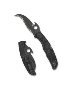 Spyderco Matriarch® 2 Emerson Opener TiCN Coating Knife, 3.57In VG-10 SpyderEdge Blade, Black FRN Handle