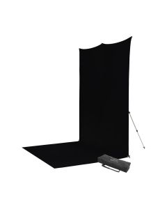 Westcott 8 ft. x 13 ft. X-Drop Pro Wrinkle-Resistant Sweep Backdrop Kit, Portable & Easy Setup, Rich Black