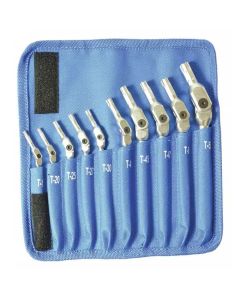 Bondhus HexPro™ 10-Piece Chrome Finish Pivot Head TORX® Wrench Set, Long Handle, SP10-IC-22