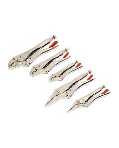 Crescent 5-Piece Curved and Long Nose Locking Plier Set, Alloy Steel, Plastic Handle, CLP5SETN-08