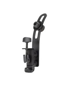 On-Stage Drum Rim Mic Clip with Adjustable 5/8 Inch-27 Threaded Stem and Shock Absorbers, Black, DM50