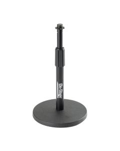 On-Stage Adjustable Desktop Microphone Stand with Round Base for Stable Setup