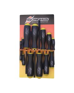 Bondhus ProGuard™ Ball End 9-Piece Screwdriver Set, Ergonomic Non-Slip Grip with Anti-Roll Handle, BSX9M