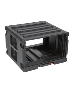 SKB Cases 6U rSeries Rolling Rack, LLDPE Molded, Gasket-Sealed Lids, Pull Handle, Wheels, 1SKB-R6UW