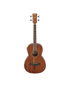 Ibanez PNB14E Acoustic Bass Guitar, Parlor Body, Okoume Top, Back, and Sides, Open Pore Natural