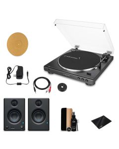 Audio-Technica LP60X Turntable Set with PreSonus Eris E3.5 Studio Monitors, Cork Mat & Cleaning Kit