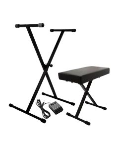 On-Stage Keyboard Stand and Bench Pack with Keyboard Sustain Pedal, KPK6520CB