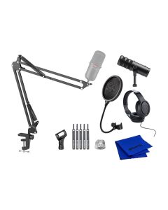 Samson Q9U Mic with Pop Filter, SR350 Headphones, Waith Cleaning Cloth, and Waith Mic Arm