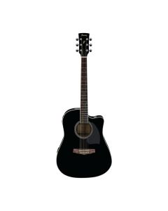 Ibanez PF15ECE Acoustic Guitar, Cutaway Dreadnought body and Spruce Top, Black High Gloss