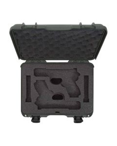 Nanuk Hard Gun Case with Foam Insert for Glock 2Up, Lockable Latches, Olive, 910S-080OL-0J0-18002
