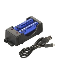 Streamlight USB Li-Ion Rechargeable Battery & Charger, Dual Bay, Impact-Resistant, 22010