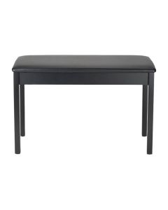 On-Stage Organ Bench with 35 Inch Leatherette Seat, 330 lb Capacity, Solid Wood Frame, Black, TMP-OB1