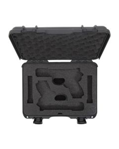 Nanuk Hard Gun Case with Foam Insert for Glock 2Up, Lockable Latches, Graphite, 910S-080GP-0J0-18002