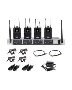 CAD Audio GXLIEM4 Quad-Mix In-Ear Wireless Monitoring System, 4 Mono Mixes, 4 Bodypack Receivers