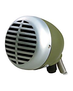 Shure 520DX Green Bullet Harmonica Microphone, Fits Between Harp & Hands, Omnidirectional Pattern