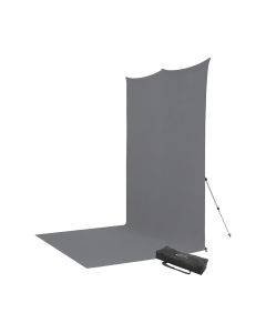Westcott 8 ft. x 13 ft. X-Drop Pro Wrinkle-Resistant Backdrop Kit, Portable & Easy Setup, Neutral Gray