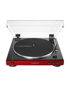 Audio-Technica AT-LP60XBT Fully Automatic Wireless Belt-Drive Turntable, Aluminium Platter, Red