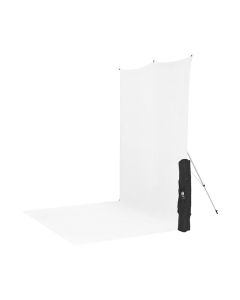 Westcott 5 ft. x 12 ft. X-Drop Wrinkle-Resistant Sweep Backdrop Kit, Full Body Portraits, High-Key White