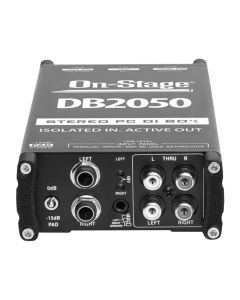On-Stage Active Stereo Multimedia DI Box, 3.5mm TRS, 1/4-Inch TS & RCA Inputs, DB2050