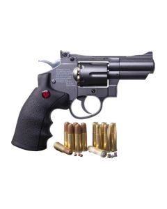 Crosman CO2 Powered, Semi-Auto BB/ Pellet Air Revolver, Grey