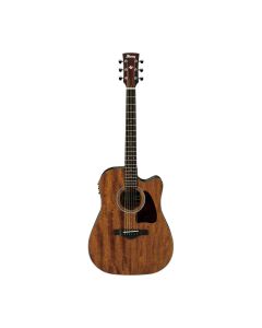 Ibanez AW54CE Artwood Acoustic Guitar, Cutaway Dreadnought Body, Solid Okoume Top, Open Pore Natural