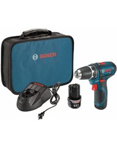 Bosch 12V Max 3/8" Drill Driver Kit w/ (2) 2 Ah Batteries