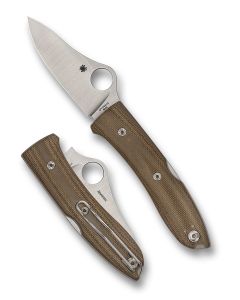 Spyderco SPYOPERA BROWN CANVAS M390 PLAINEDGE